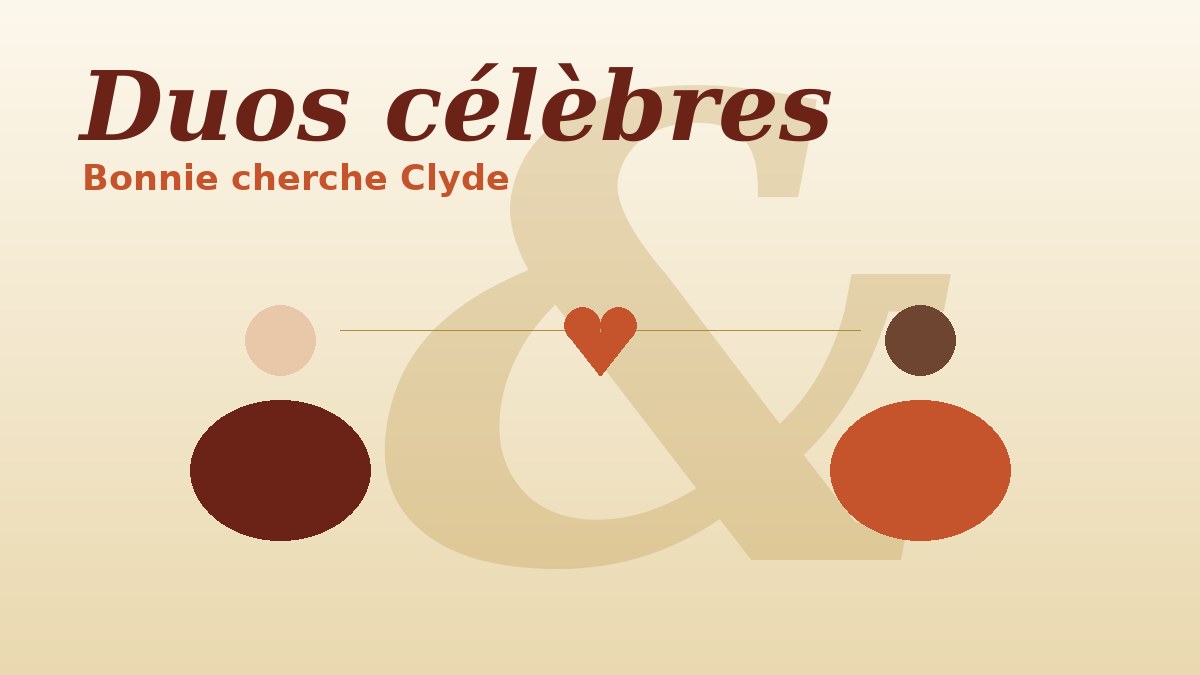 Duos célèbres — Bonnie cherche Clyde