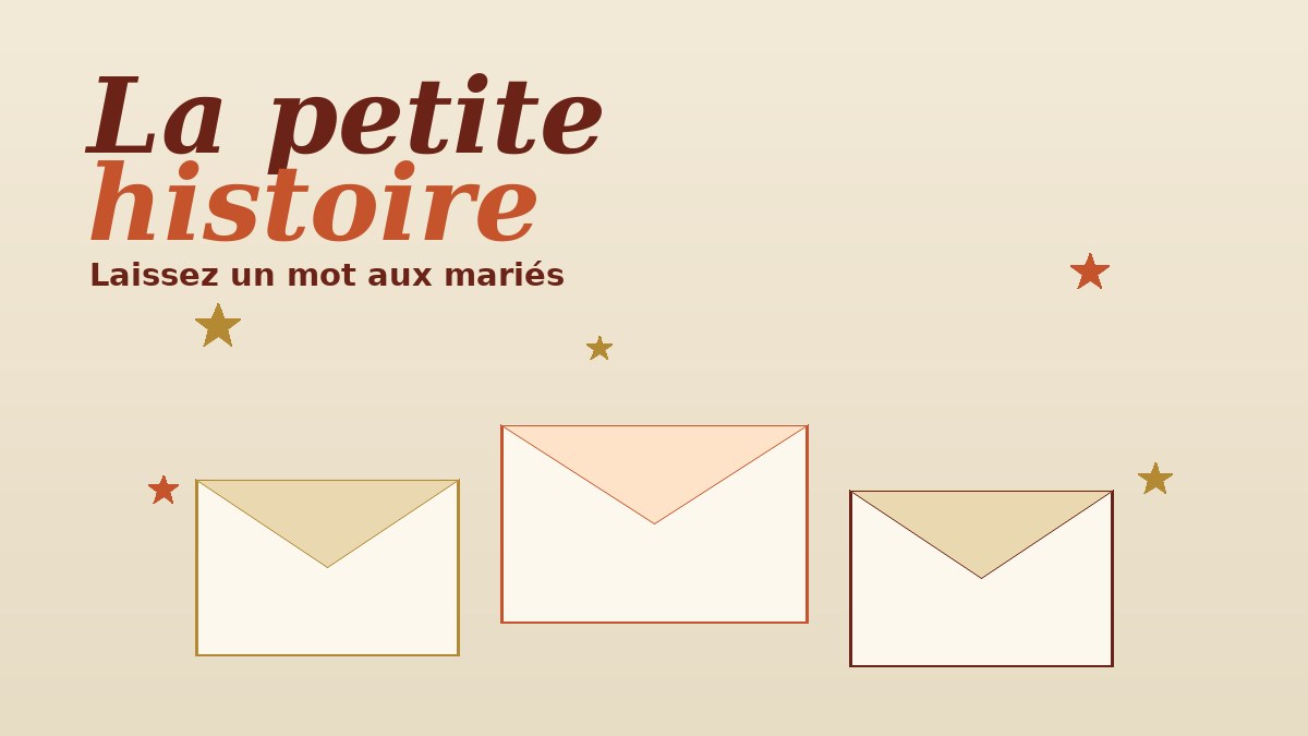 La petite histoire — messages aux mariés